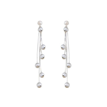 ARETE PLATA CHORRO BOLITAS...