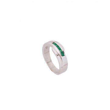 ANILLO PLATA  ESMERLADA...