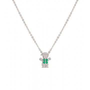 GARGANTILLA PLATA BOY ESMERALDA GA539-E