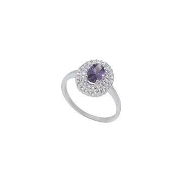 ANILLO OVALO CIRCON COLOR...