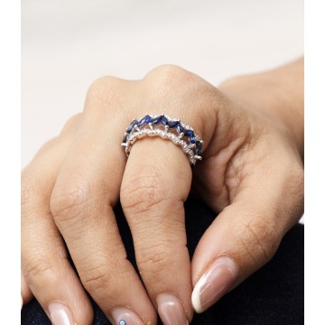ANILLO DIAMANTES ZAFIROS...