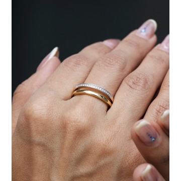 ANILLO DOS OROS DIAMANTES...