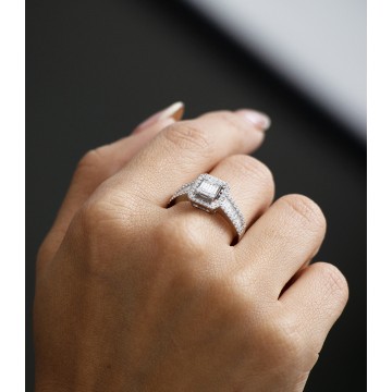 ANILLO DIAMANTES ORO BLANCO...