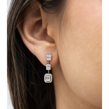 ARETES DIAMANTES ORO BLANCO...