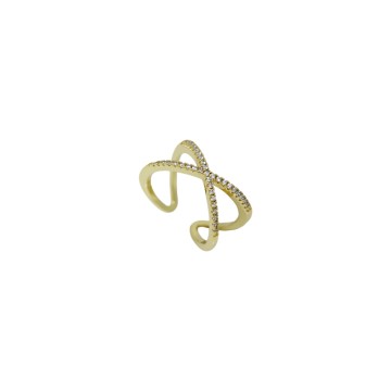 ANILLO CRUZADO CIRCONES...