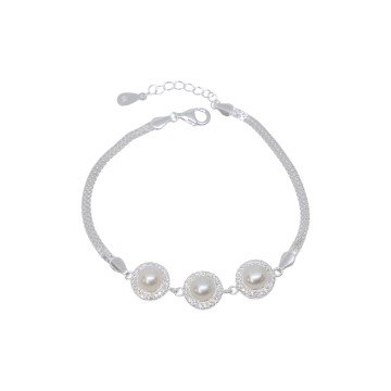 PULSERA PERLAS CIRCONES...