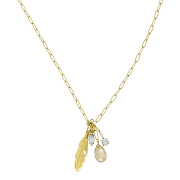 COLLAR LAGRIMA HOJA JOYERIA...