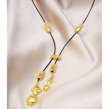 COLLAR PRECOLOMBINO CUERO...