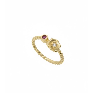 ANILLO ROSA EN PLATA 574282