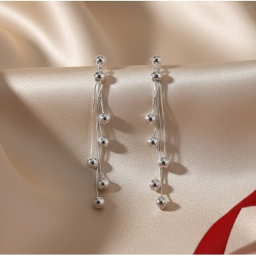 ARETE PLATA CHORRO BOLITAS...