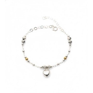 PULSERA CORAZON EN PLATA...