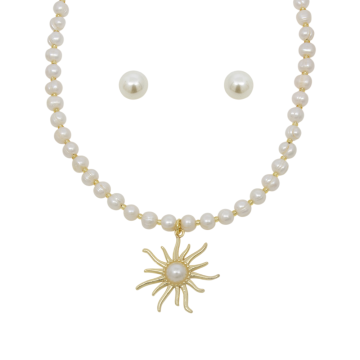 JUEGO EN BRONCE PERLA SOL...