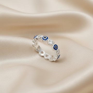 ANILLO OJO CORAZON EN PLATA...
