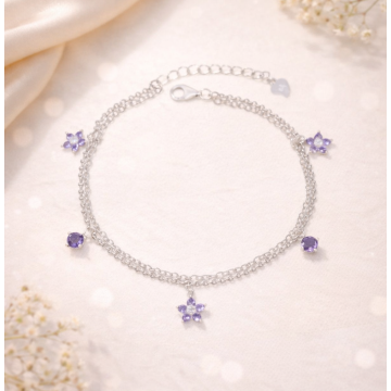 PULSERA PLATA 925 FLORES...