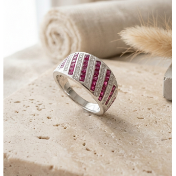 ANILLO EN PLATA CIRCONES...