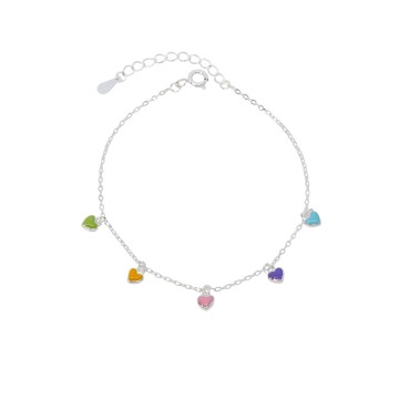 PULSERA PLATA 925 CORAZONES...