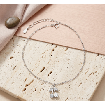 TOBILLERA PLATA 925 CEREZA...