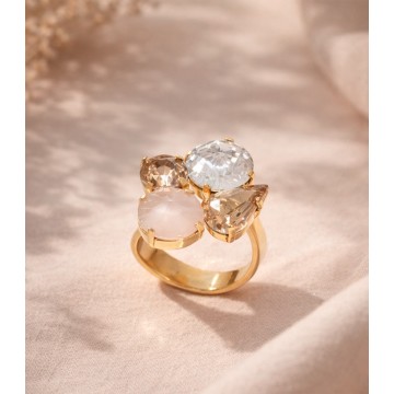 ANILLO 4 CRISTALES FORMAS...