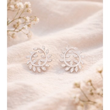 TOPO PLATA 925 ARO HOJAS...