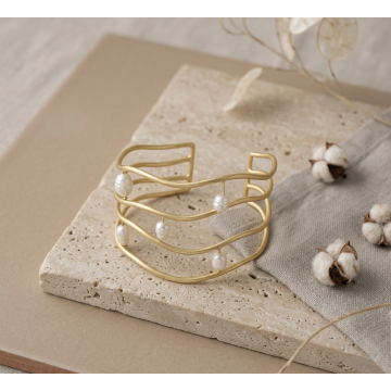 BRAZALETE CALADO CON PERLAS...