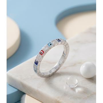 ANILLO EN PLATA LEY 925 OJO...