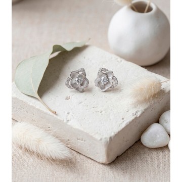 TOPOS EN PLATA LEY 925 FLOR...