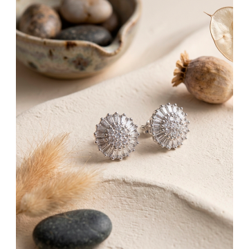 TOPOS EN PLATA LEY 925 FLOR...
