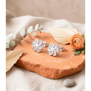 TOPOS EN PLATA LEY 925 FLOR...