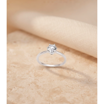 ANILLO SOLITARIO EN PLATA...