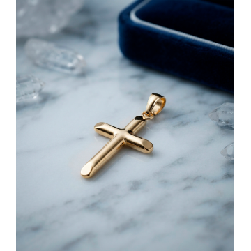 DIJE CRUZ LISA EN ORO 18K...