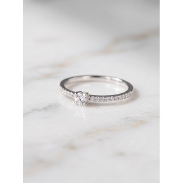 ANILLO SOLITARIO EN PLATA...